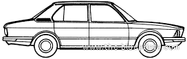 BMW 520 (1973) - БМВ - чертежи, габариты, рисунки автомобиля