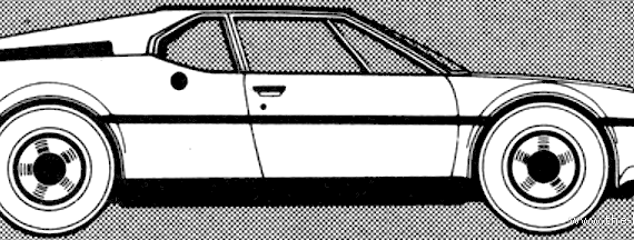 BMW M1 (E26) (1980) - БМВ - чертежи, габариты, рисунки автомобиля