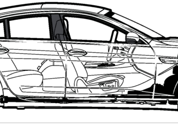 BMW M6 Gran Coupe (2013) - БМВ - чертежи, габариты, рисунки автомобиля