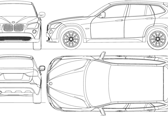 BMW X1 (E84) (2009) - БМВ - чертежи, габариты, рисунки автомобиля