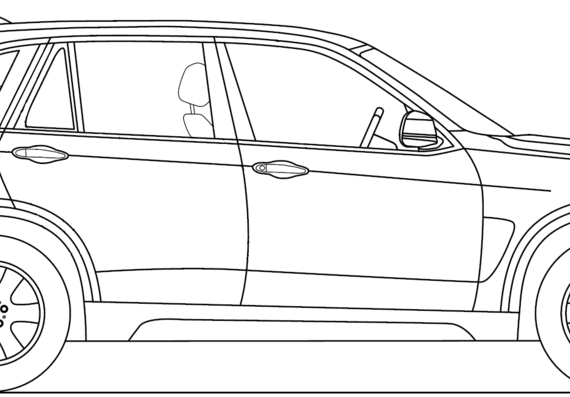 BMW X5 (2013) - БМВ - чертежи, габариты, рисунки автомобиля