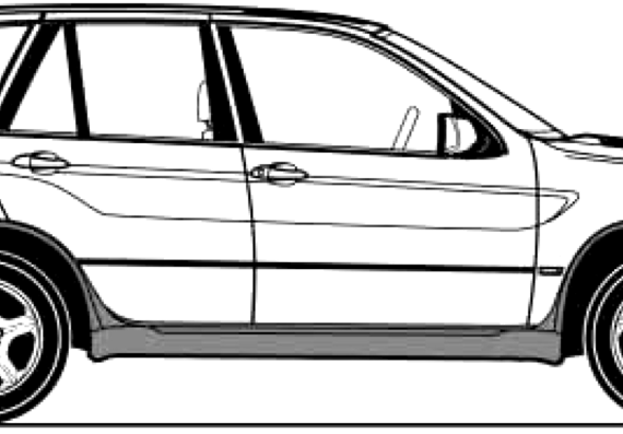 BMW X5 (E53) (2004) - БМВ - чертежи, габариты, рисунки автомобиля