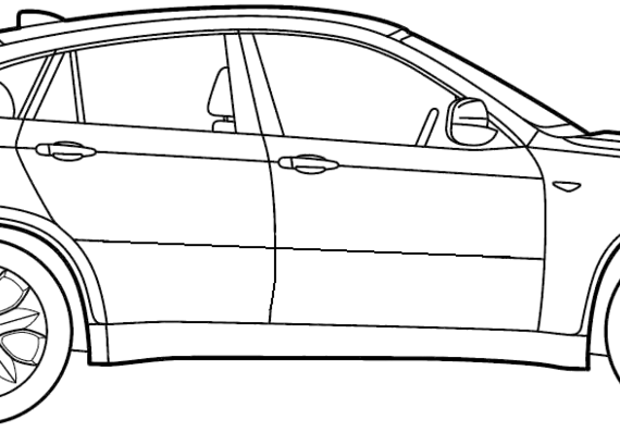 BMW X6 (E71) (2009) - БМВ - чертежи, габариты, рисунки автомобиля