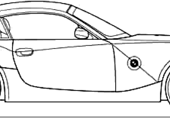 BMW Z4 Coupe (E85) (2006) - БМВ - чертежи, габариты, рисунки автомобиля