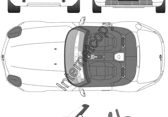 BMW Z8 (E52) - БМВ - чертежи, габариты, рисунки автомобиля