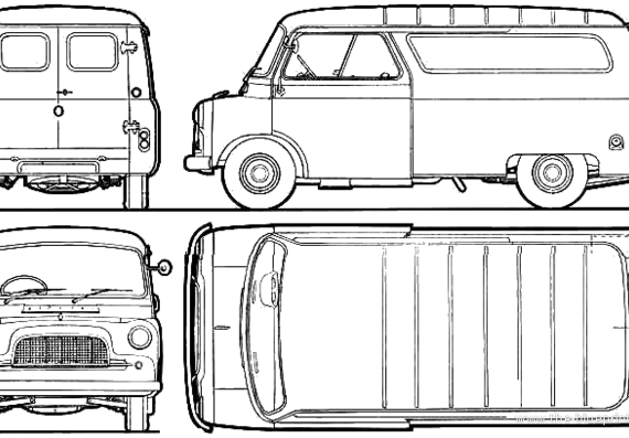 Bedford CA Mk.II (1965) - Бедфорд - чертежи, габариты, рисунки автомобиля
