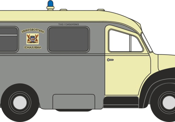 Bedford J1 Ambulance - Бедфорд - чертежи, габариты, рисунки автомобиля