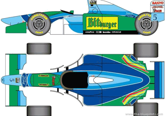 Benetton B194 F1 GP (1994) - Разные автомобили - чертежи, габариты, рисунки автомобиля