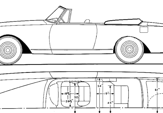 Bentley Continental S2 Convertible Park Ward (1961) - Бентли - чертежи, габариты, рисунки автомобиля