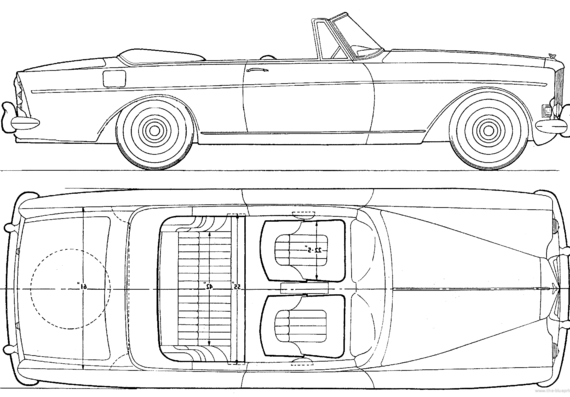 Bentley S3 Continental DHC (1964) - Бентли - чертежи, габариты, рисунки автомобиля