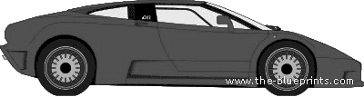 Bugatti EB110 (1991) - Бугатти - чертежи, габариты, рисунки автомобиля