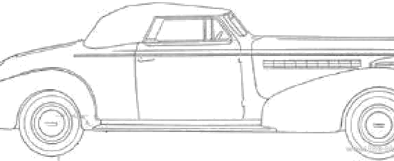Buick Century Model 66C Convertible Coupe (1937) - Бьюик - чертежи, габариты, рисунки автомобиля