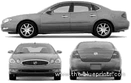 Buick LaCross (2006) - Бьюик - чертежи, габариты, рисунки автомобиля