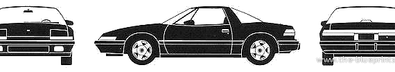 Buick Reatta (1988) - Бьюик - чертежи, габариты, рисунки автомобиля