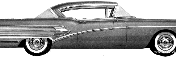 Buick Super 56R Riviera 2-Door Hardtop (1958) - Бьюик - чертежи, габариты, рисунки автомобиля