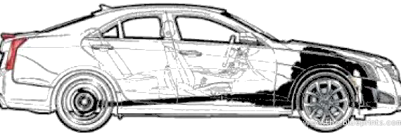 Cadillac ATS (2013) - Кадиллак - чертежи, габариты, рисунки автомобиля