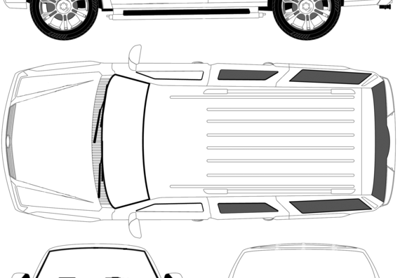 Cadillac Escalade - Кадиллак - чертежи, габариты, рисунки автомобиля