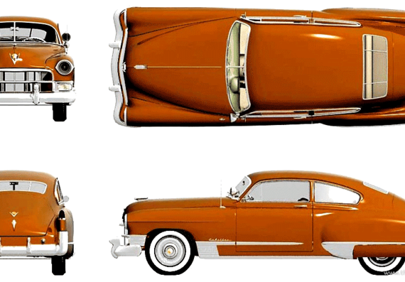 Cadillac Series 62 2-Door Sedan (1949) - Кадиллак - чертежи, габариты, рисунки автомобиля