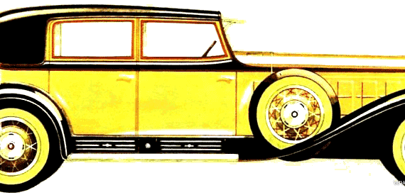 Cadillac V16 Sedan (1930) - Кадиллак - чертежи, габариты, рисунки автомобиля