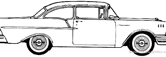 Chevrolet 150 2-Door Sedan (1957) - Шевроле - чертежи, габариты, рисунки автомобиля