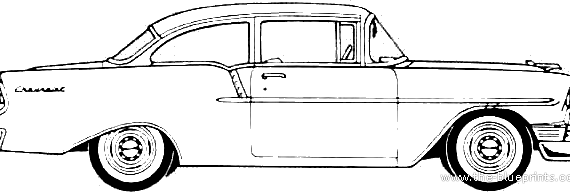 Chevrolet 150 2-Door Utility Coupe (1956) - Шевроле - чертежи, габариты, рисунки автомобиля