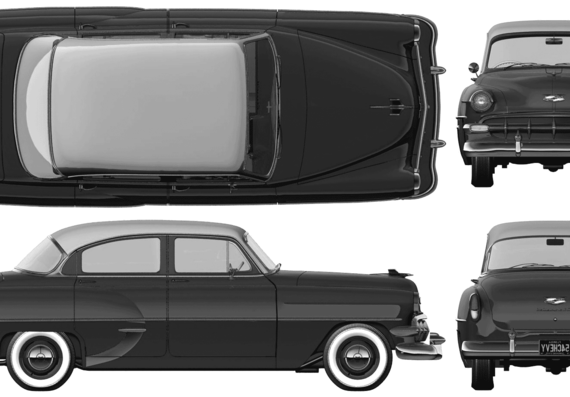 Chevrolet 210 4-Door Sedan (1954) - Chevrolet - drawings, dimensions, pictures of the car