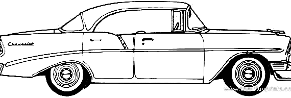 Chevrolet 210 4-Door Sedan (1956) - Шевроле - чертежи, габариты, рисунки автомобиля