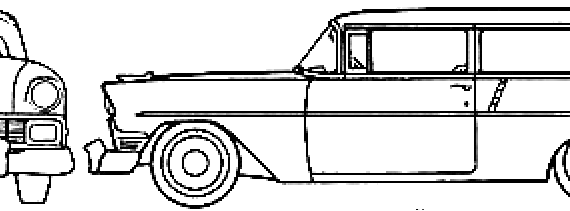 Chevrolet 210 Handyman Station Wagon (1956) - Шевроле - чертежи, габариты, рисунки автомобиля