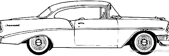 Chevrolet 210 Sport Coupe (1956) - Шевроле - чертежи, габариты, рисунки автомобиля