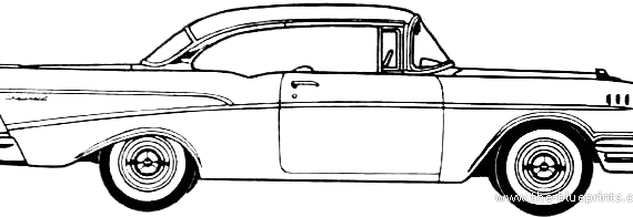 Chevrolet 210 Sport Coupe (1957) - Шевроле - чертежи, габариты, рисунки автомобиля