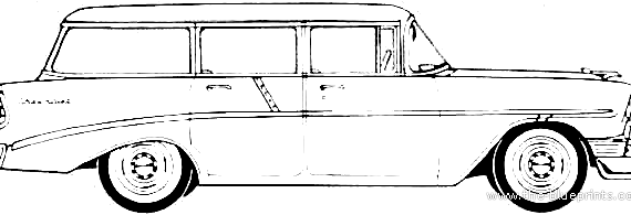 Chevrolet 210 Townsman 4-Door Station Wagon (1956) - Шевроле - чертежи, габариты, рисунки автомобиля