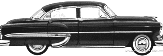 Chevrolet Bel Air 4-Door Sedan (1953) - Шевроле - чертежи, габариты, рисунки автомобиля