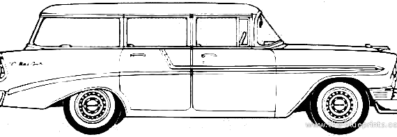 Chevrolet Bel Air Beauville Station Wagon (1956) - Шевроле - чертежи, габариты, рисунки автомобиля