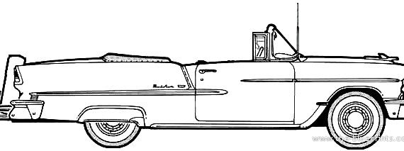Chevrolet Bel Air Convertible (1956) - Шевроле - чертежи, габариты, рисунки автомобиля