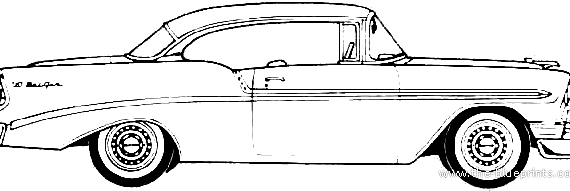 Chevrolet Bel Air Sport Coupe (1956) - Шевроле - чертежи, габариты, рисунки автомобиля