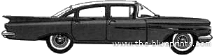 Chevrolet Biscayne 4-Door Sedan (1959) - Chevrolet - drawings, dimensions, pictures of the car