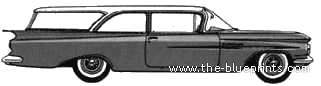 Chevrolet Brookwood 2-Door Station Wagon (1959) - Chevrolet - drawings, dimensions, pictures of the car
