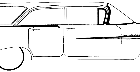 Chevrolet Brookwood 4-Door Station Wagon (1959) - Шевроле - чертежи, габариты, рисунки автомобиля