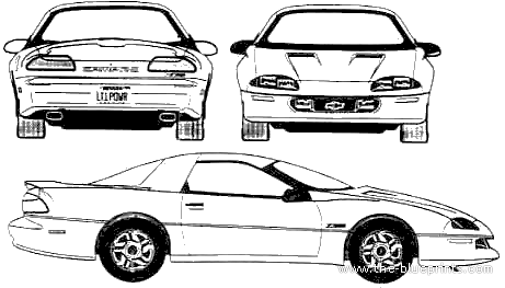 Chevrolet Camaro (1995) - Шевроле - чертежи, габариты, рисунки автомобиля