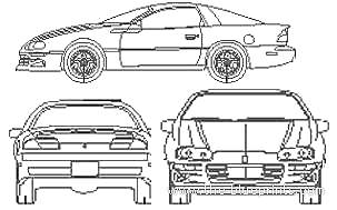 Chevrolet Camaro (2008) - Шевроле - чертежи, габариты, рисунки автомобиля