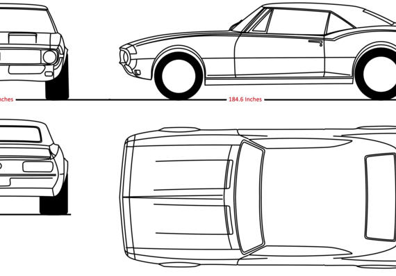 Chevrolet Camaro Convertible (1967) - Chevrolet - drawings, dimensions, pictures of the car