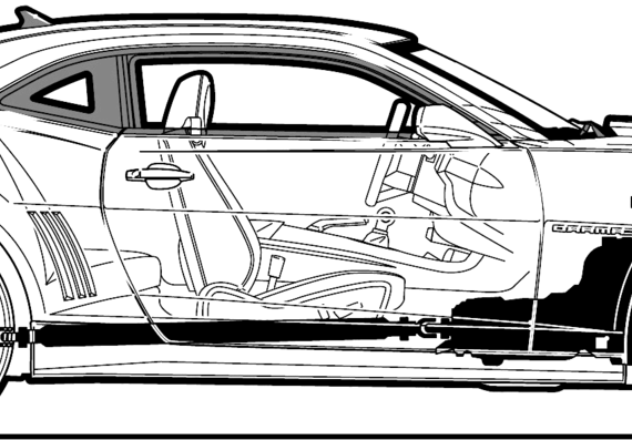Chevrolet Camaro SS (2010) - Шевроле - чертежи, габариты, рисунки автомобиля