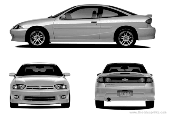 Chevrolet Cavalier Coupe (2004) - Шевроле - чертежи, габариты, рисунки автомобиля