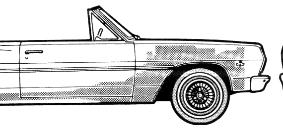 Chevrolet Chevelle Malibu Convertible (1965) - Шевроле - чертежи, габариты, рисунки автомобиля