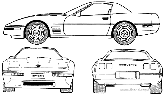 Chevrolet Corvette C4 Hard Top (1992) - Шевроле - чертежи, габариты, рисунки автомобиля
