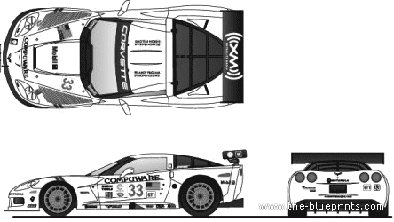 Chevrolet Corvette C6-R (2007) - Шевроле - чертежи, габариты, рисунки автомобиля