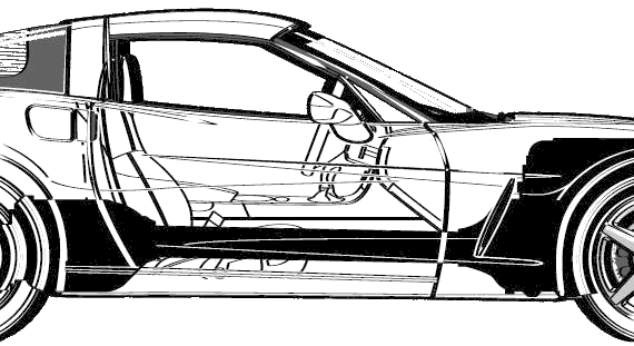 Chevrolet Corvette C6 Coupe (2005) - Шевроле - чертежи, габариты, рисунки автомобиля
