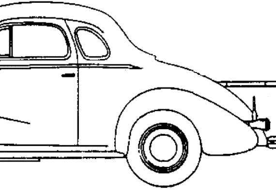 Chevrolet Coupe Pick-up (1938) - Шевроле - чертежи, габариты, рисунки автомобиля