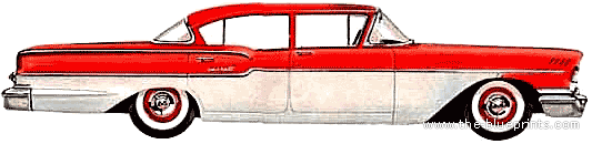 Chevrolet Delray 4-Door Sedan (1958) - Шевроле - чертежи, габариты, рисунки автомобиля