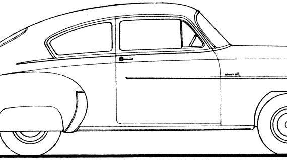 Chevrolet Fleetline DeLuxe 2-Door Sedan (1950) - Chevrolet - drawings, dimensions, pictures of the car